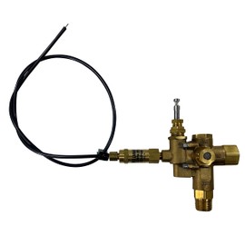 1/2" NPT Side Inlet, All in One Pilot Unloader Check Valve, Includes Throttle Control Cable for 6.5HP Max Gas Compressors (140-175 PSI, 36" Throttle Control Cable & Unloader Valve)