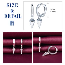 Yumilok Womens Girls 925 Sterling Silver Elegant Hoops Earrings Diameter 1cm Silver Creative Arrow Drop Earring Creole