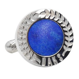 DAKS Ducks Round Lapis Lazuli Stone Cuff Links Cufflinks dc10121, Brass, Lapis Lazuli
