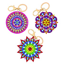 Craft Buddy Crystal Art Mandalas, Crystal Art Keyring Kit, Multicoloured, Klein