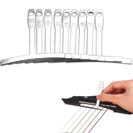 Guitar Radius Gauge, 9 Pieces Radius Gauge for Guitar, Understring Radius Gauge, Measuring Tool for Guitar, Guitar Radius Gauge for Acoustic for Guitar Bass Bridge Fingerboard Saddle