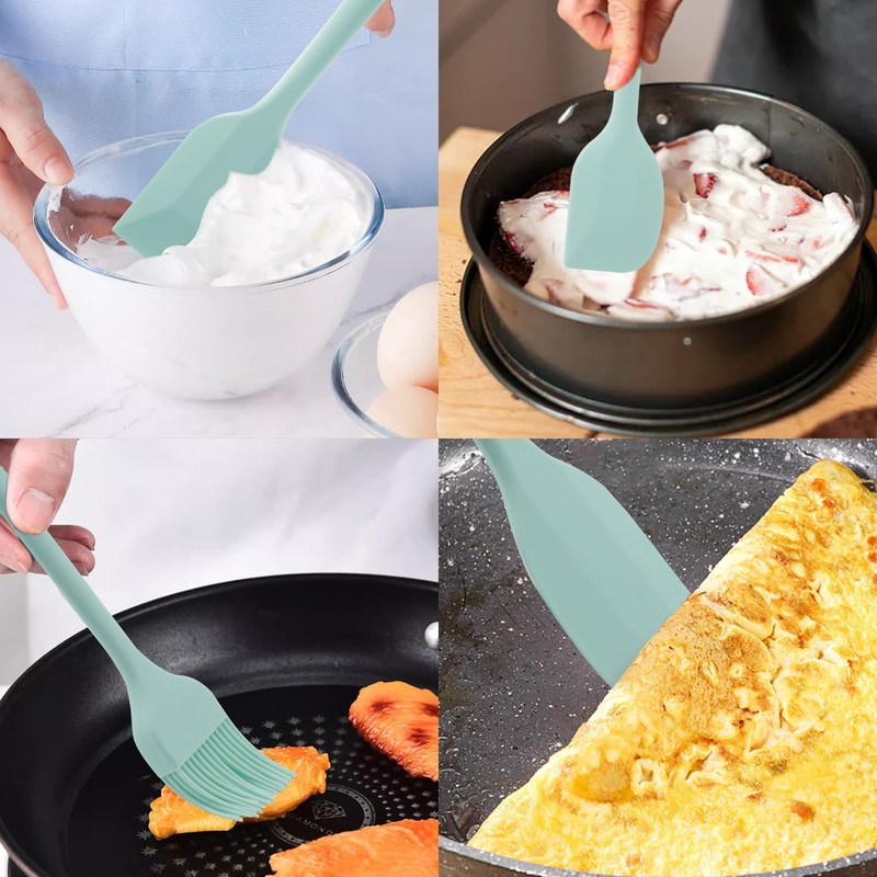 Silicone Spatulas Set, Rubber Spoon Spatula Heat Resistant Spoonula One