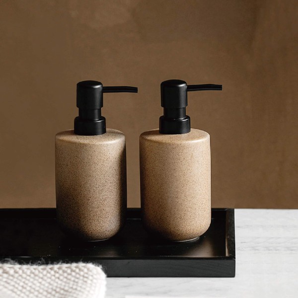 SEICASAYA Ceramic Soap Dispenser Set of 2, 12 oz Each,