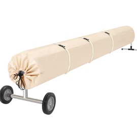 Pool Solar Reel Cover, 16 Ft Waterproof Swimming Pool Blanket Reel Protective Cover 420D Heavy Duty Solar Roller Blanket Protector for Above Ground and Inground Pools