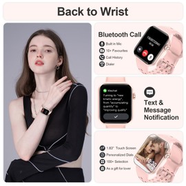 Smart Watches for Men Women 1.83" HD Display Activity Fitness Tracker Smartwatches for Android iOS Phones with Bluetooth Call/Heart Rate/Blood Pressure/Sleep Monitor/100+ Sport/IP67 Waterproof, Pink