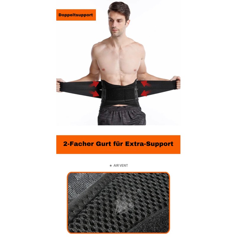 HENKi Back Support Belt Bandage Correction for Lower Back with