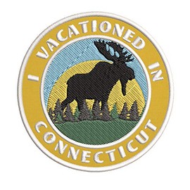 I Vacationed in Connecticut 3.5" Embroidery DIY Iron on/Sew-on Decorative Patches Vacation Souvenir Travel Adventure Novelty Theme