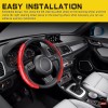 KEEPDSGN 15''Car Steering Wheel Cover Leather Non-Slip Carbon Fiber For