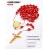 FaithHeart Catholic Rosary Necklace for Men Virgin Mary Gold Bead