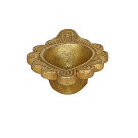 Guru JEE Brass Deepak for Puja Aarti Gifts Oil Wicks Ghee Lamps Mouse Diya Deep Mandir