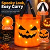 LED Halloween Trick-or-Treat Bucket for Candy – Collapsible Polyester Light-Up