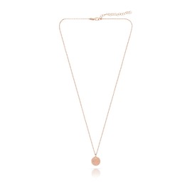 Modabilé Women’s Necklace with Circle Pendant - 925 Sterling Silver - Length 45 cm, Width 1.2 mm - 925 Silver Chain Rose Gold Plated / Silver & Black Rhodium-Plated with Case | Made in Europe, Gold-Plated Silver