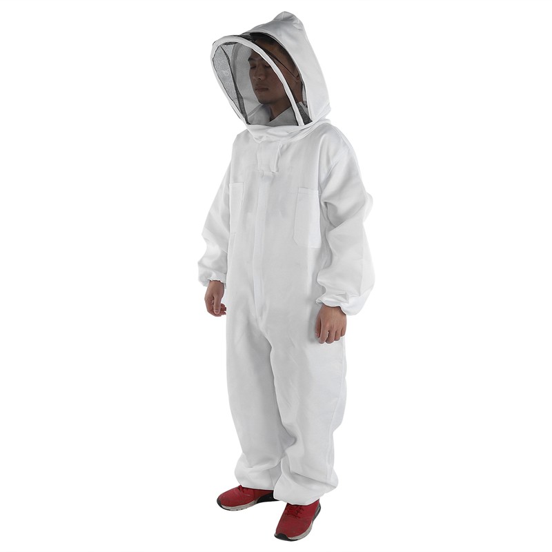 Professional Beekeeping Protective Full Body Jacket Smock Suit with Veil