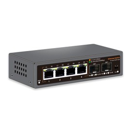 6 Port 2.5G Unmanaged Ethernet Switch, 4 x 2.5G Base-T Ports, 2 x 10G SFP, For 100/1000/2500Mbps, VLAN, Fanless 2.5G Network Switch Desktop/Wall Mount Design for NAS/PC, WiFi6 Router Wireless AP
