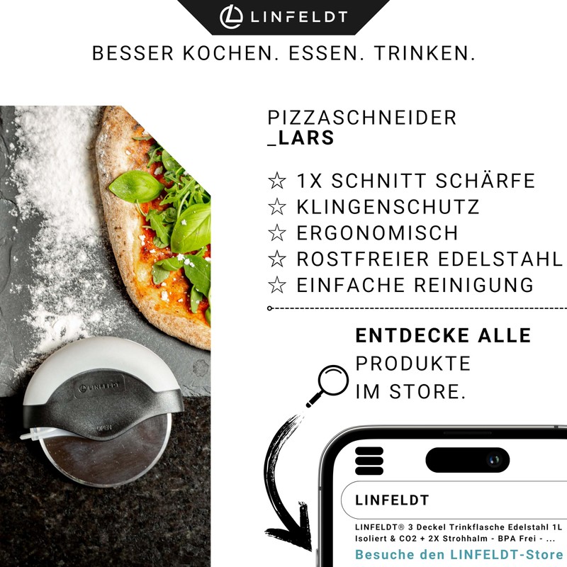 LINFELDT® Pizza Wheel Stainless Steel - Sharp with Blade Guard