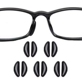 UPIONIC Eyeglasses Silicone Nose Pads,Adhesive Eyeglass Nose Pads,Anti-Slip Soft Nosepads for Eyeglass Glasses Sunglasses,2.5mm (Black, 5 Pairs)