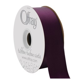 Berwick Offray Double Face Satin Ribbon, 50 Yards, Eggplant Purple