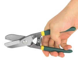 Tin Snips, 8in Germany Type Metal Shears Straight Cut Manual Steel Tin Scissors Sheet Metal Cutting Scissors with Comfortable Nonslip Handle for Cutting Aluminum, Sheet Metal, Leather