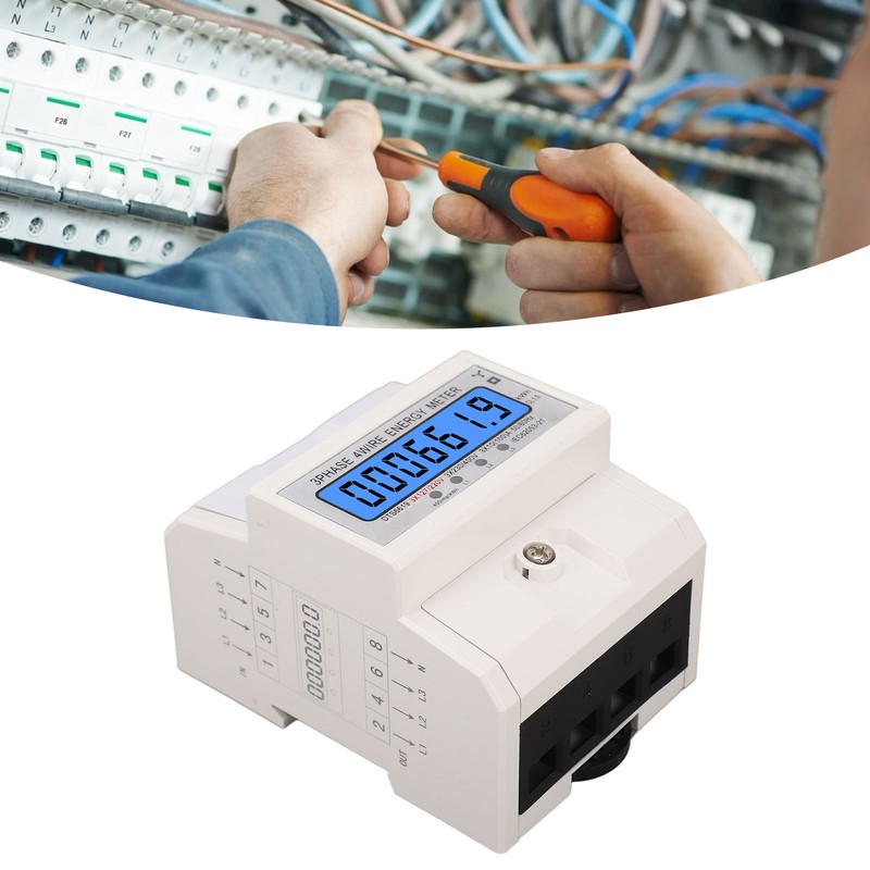 Digital Energy Meter 3 Phase 4 Wire KWh Electricity Wattmeter