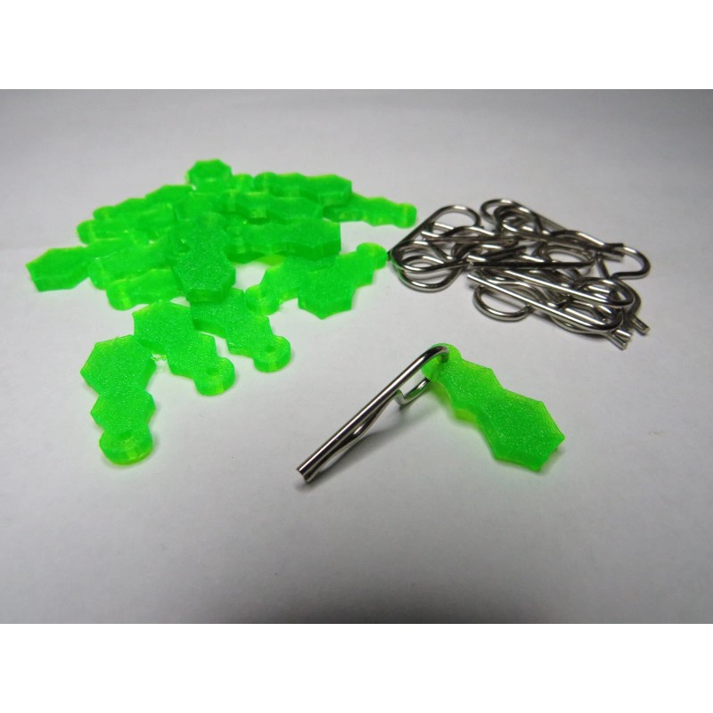 TimelessRC&collectibles RC body clips and pulls , Flexi pulls,neon green