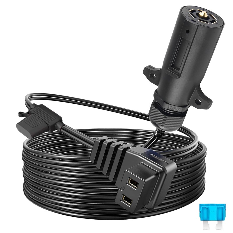 KarlKers 7 Pin Trailer Plug to DC 12V Power Cord