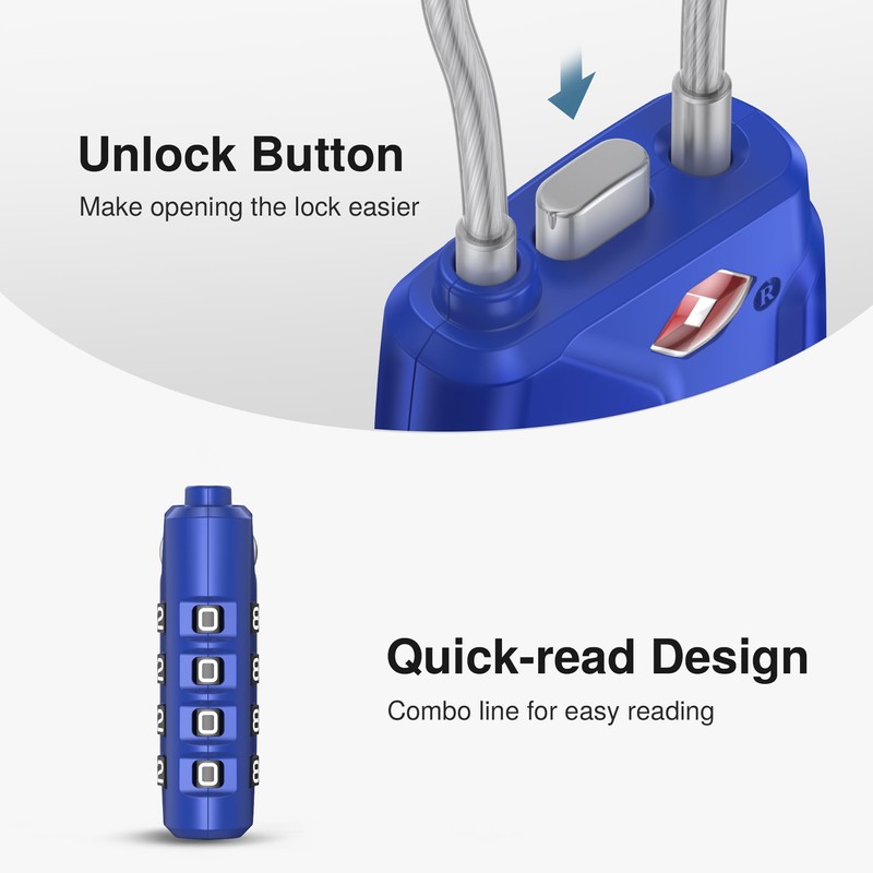 Puroma 2 Pack TSA Approved Luggage Locks, 4 Digit Combination