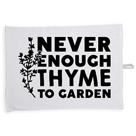 Hippowarehouse Never Enough Thyme to Garden Tea Towel Eco Printed Dish Cloth Kitchen accessory 50cmx70cm 100% Cotton