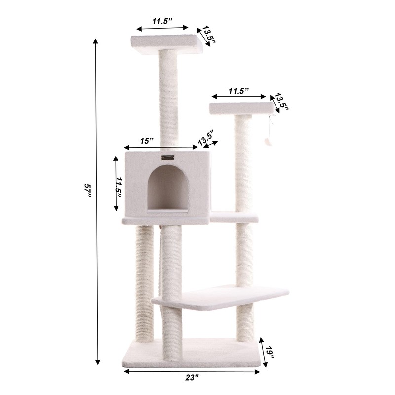 Armarkat B5701 57-Inch Cat Tree, Ivory