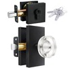 BonKuDoo Glass Crystal Door Knobs with Deadbolt, Single Cylinder Deadbolt