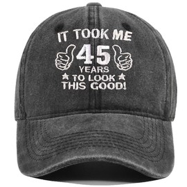 Vellsenne Baseball Cap for Men Women Birthday Gifts for 45 Year Old Men Women Black