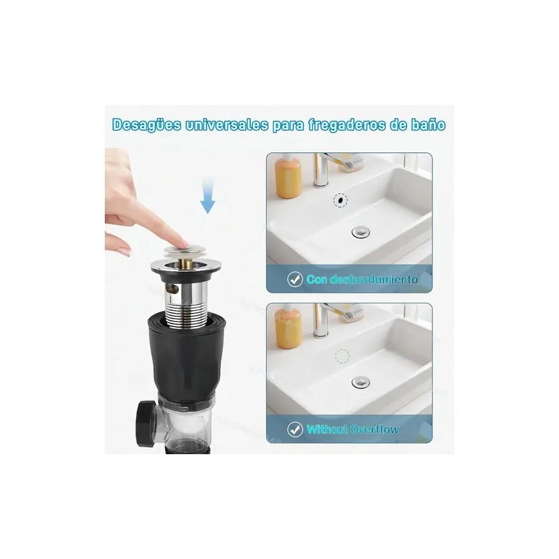 Cespol Con Sistema Anti Olores Y Botónpush Para Lavabo