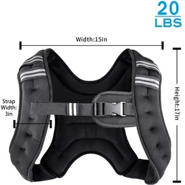 Henkelion Weighted Vest Weight Vest for Men Women Kids Weights Included, Body Weight Vests Adjustable for Running, Training Workout, Jogging, Walking - Black - 20 Lbs
