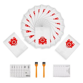 20 Pack FJM Vacuum Bags Compatible With Miele FJM,Miele Hoover Bags C1, S241, S290, S300i, S500, S700, S4, S6,S4000 and S6000 Series with 6 Set Air Clean Filter and 1 Cleaning Brush
