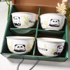Ceramic Rice Bowls Set of 4, Cute panda Cereal Bowls