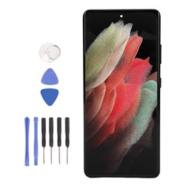 Reemplazo de Pantalla para S21 Ultra 5G AMOLED Display SM G998B EU, Versión Internacional Conjunto de Digitalizador Táctil LED de 6,8 Pulgadas con Marco y Sensor de (Black)