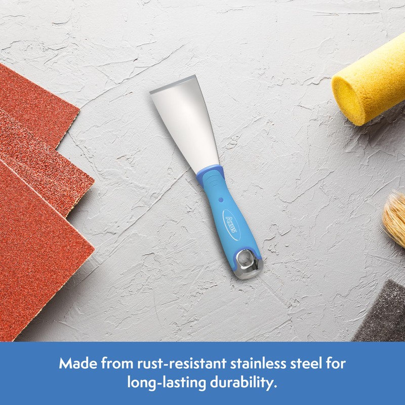 Axus Decor AXU/SCRB15 Pro-Strip Stainless Steel HD Scraper, Blue, 1.5"