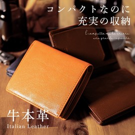 Dom Teporna Men's Bifold Wallet, Smart, Italian Leather, Soft, Genuine Leather, Multiple Pockets, Small, Compact, Slim, Business, black