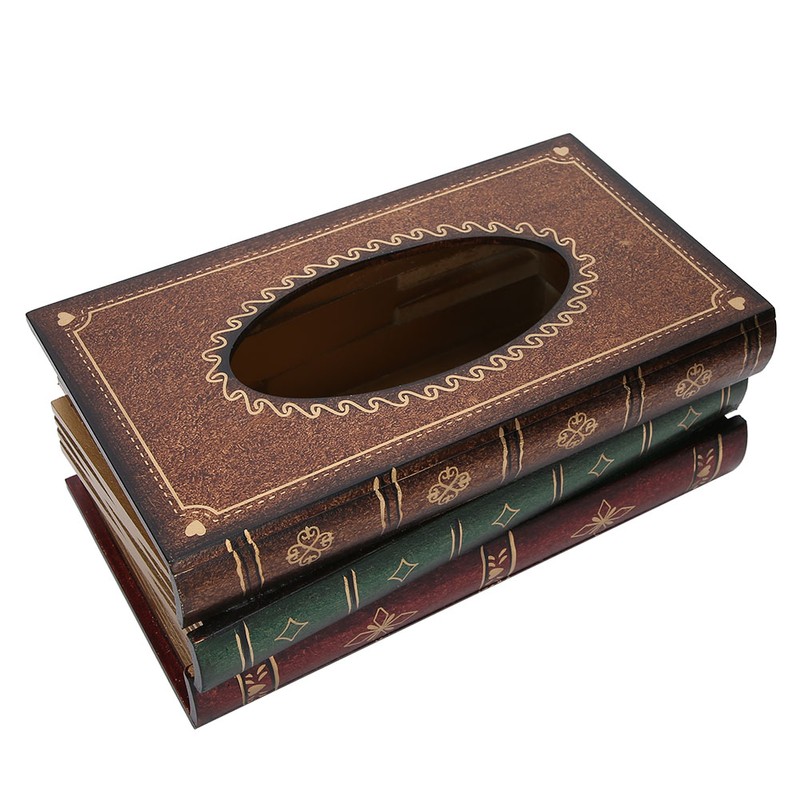 Book Shaped Tissue Box Home Decoration Storage Props Office Ornaments