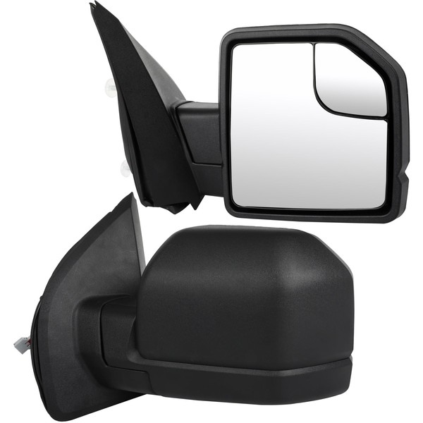 ECCPP Towing Mirrors with 2015 2016 2017 2018 2019 2020 for Ford For F150 Pickup Truck Power Adjusted No Heated Temperature Sensor Black Housing Pickup Truck Mirrors A Pair (Driver and Passenger Side)