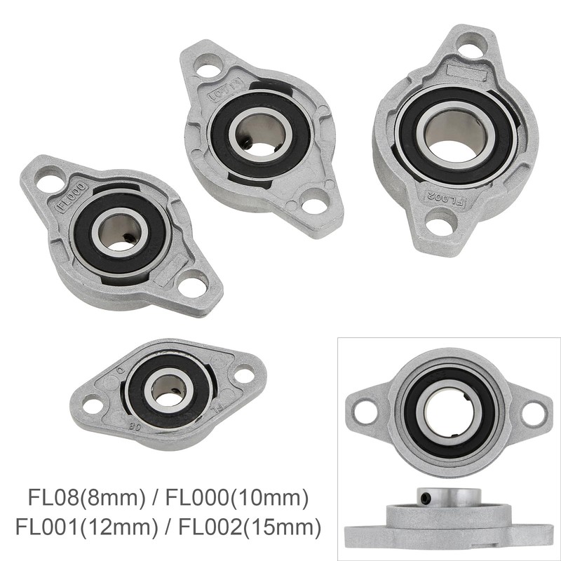 DiGiYes 4Pcs KFL000 10mm Inner Bore Mounted Flange Mounted Pillow