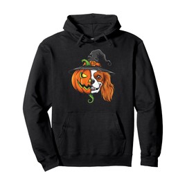 Cavalier King Charles Spaniel Dog Pumpkin Jack O Lantern Pullover Hoodie