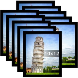 SESEAT 10x12 Picture Frame Set of 10, Display Pictures 10x12 Prints Without Mat, Wall Mounting, Black