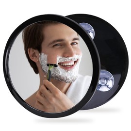 YoHumk YoHumk Fogless Shower Mirror for Shaving and Makeup with 3 Removable Powerful Suction Cups, Shatterproof Anti Fog Mirror for Shower and Bathroom, Glassless Safety Kids Mirror (Black)