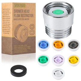 Shower Head Flow Restrictor - Shower Flow Water Limiter Reducer - Universal 1/2 Inch Water Saver - Durable Brass Insert - Easy-to-Install Anti-Clog Control Valve - Home Improvement Bathroom Accessory