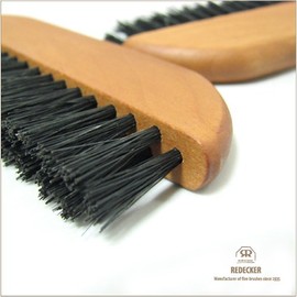Redecker Portable Clothes Brush, 2 Rows of Flocking (Pig Hair)