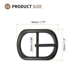 SUIKIHUM 4 Pack Roller Belt Buckle, 0.5 Inch Single Prong Belt Buckle, Oval Roller Pin Buckle Zinc Alloy for Bag Keychain, Black