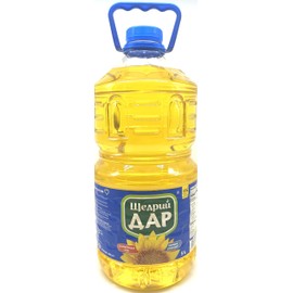 Schedryi Dar Sunflower Oil Refined Deodorized Winterized Cooking Oil for Frying, Baking, Salad Dressing 5 L (1.32 Gallon)