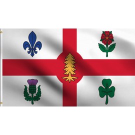 DMSE Montreal, Quebec Canada Flag 2X3 Ft Foot 100% Polyester 100D Flag UV Resistant (2' X 3' Foot)