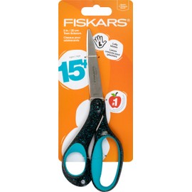 Fiskars 8" Left-Handed Softgrip Teen Scissors for Ages 15+ - Scissors for School or Crafting, Back to School Supplies, Blue Speckled