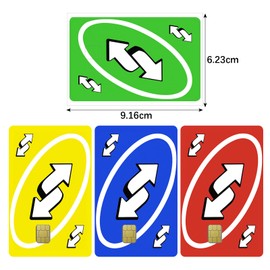VBBTYRU 4 x Red/Green/Yellow/Blue Reverse Bank Card Stickers, Credit Card Stickers can be Used as Credit Card Cases, Debit Card Stickers can be Used as Debit Card Cases, Suitable for Card Decoration